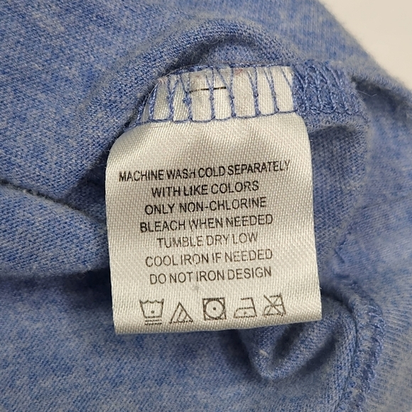 The Beatles T-Shirt Womens Medium Heather Blue American Flag Photo First Tour - Picture 4 of 5